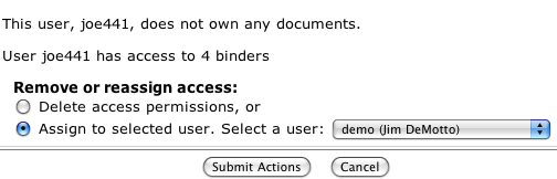 Manage Users tabs